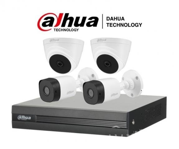 Kit Cctv 4 Camaras de seguridad video vigilancia Bullet Dahua 4k 8mpx Dvr 4  Canales 1tb disco duro