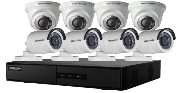 KIT CAMARAS ANALOGA 1080P 4DOMO+4BALA HIKVISION